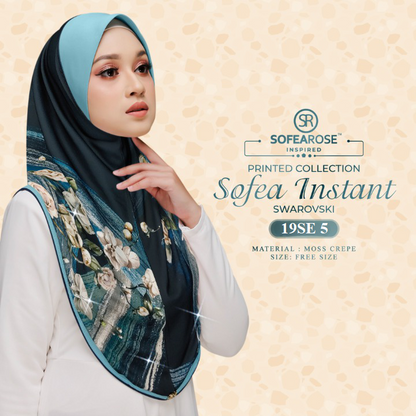 Sofea Rose Printed Swarovski Instant Sarung