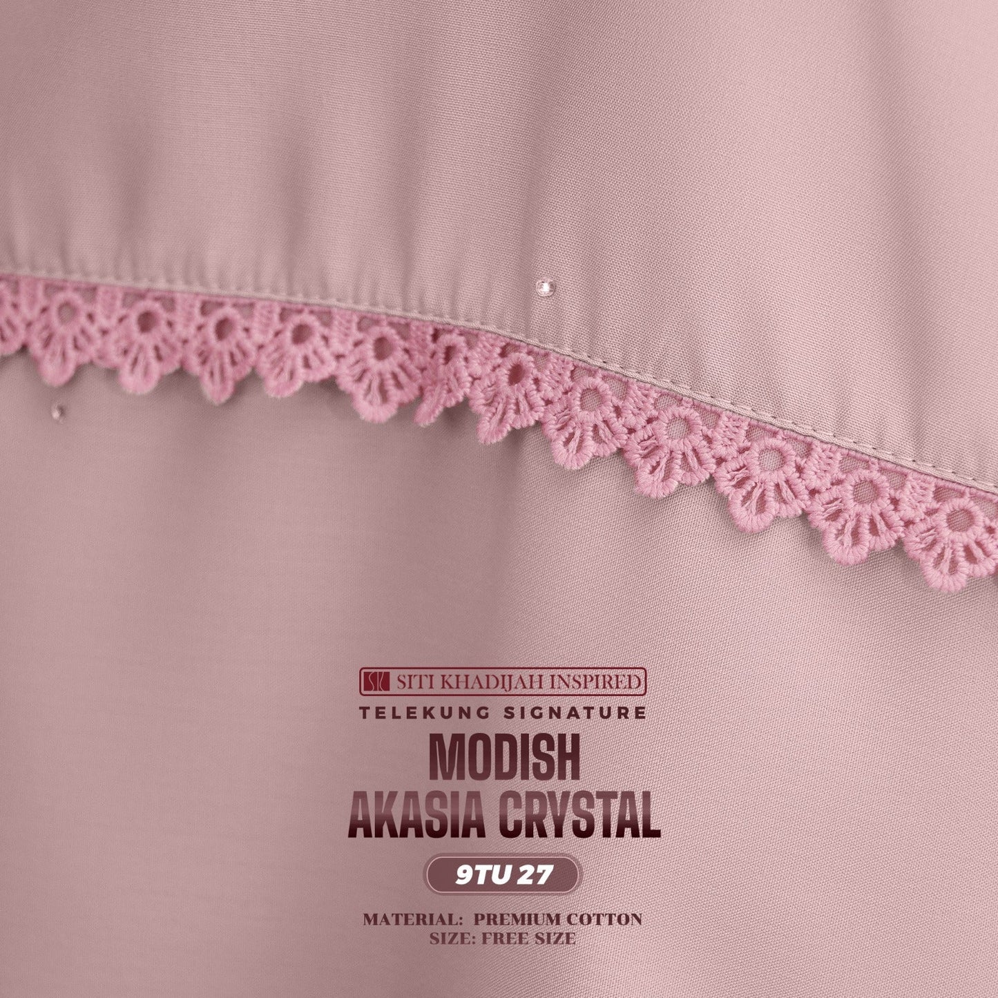 Telekung Siti Khadijah Inspired Modish Akasia Crystal Collection - Free Wovenbag