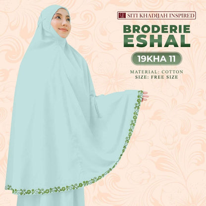 Telekung SK Broderie Eshal Collection - FREE Woven bag