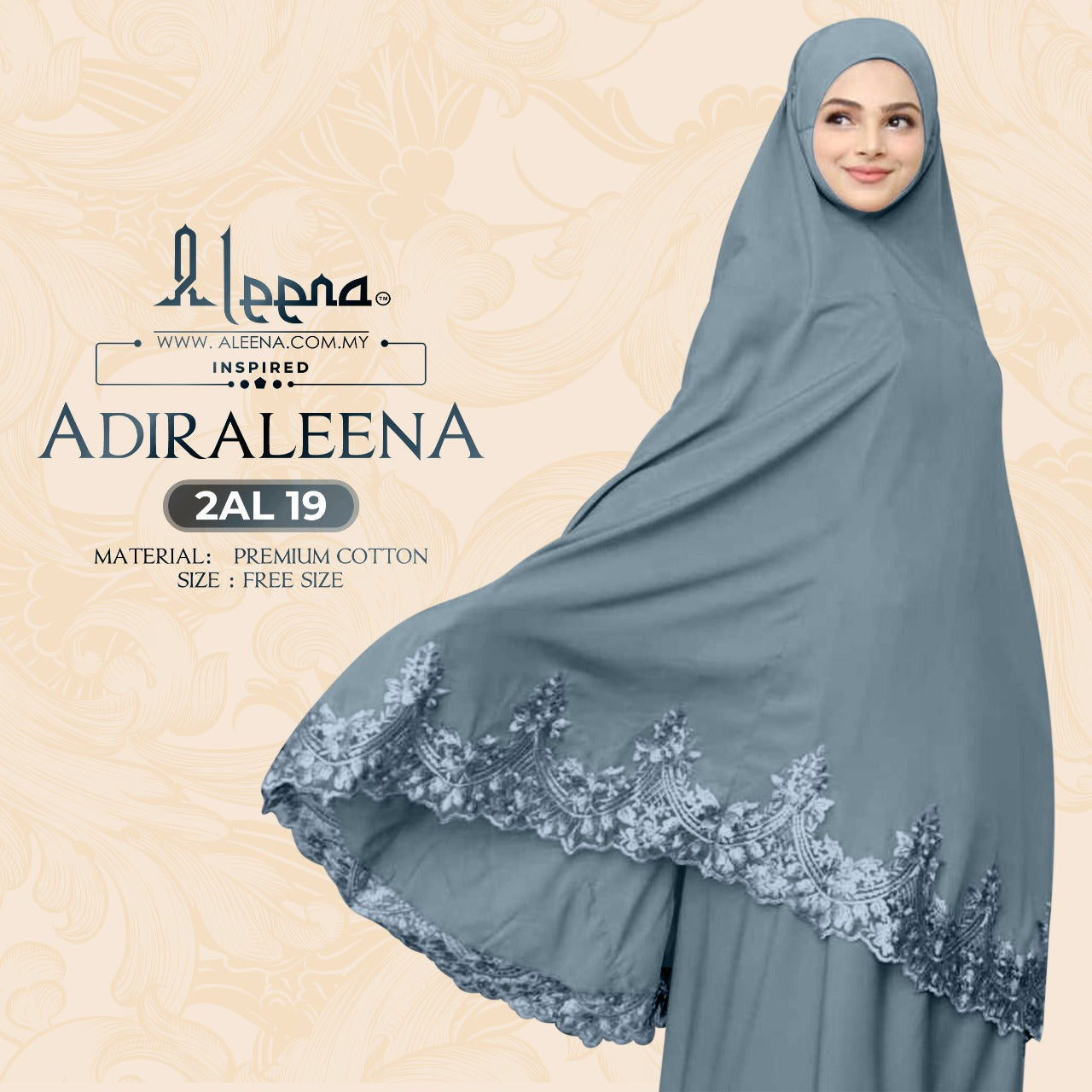 NEW - Aleena Telekung Aidraleena Limited Edition Collection - Free Woven Bag RM52