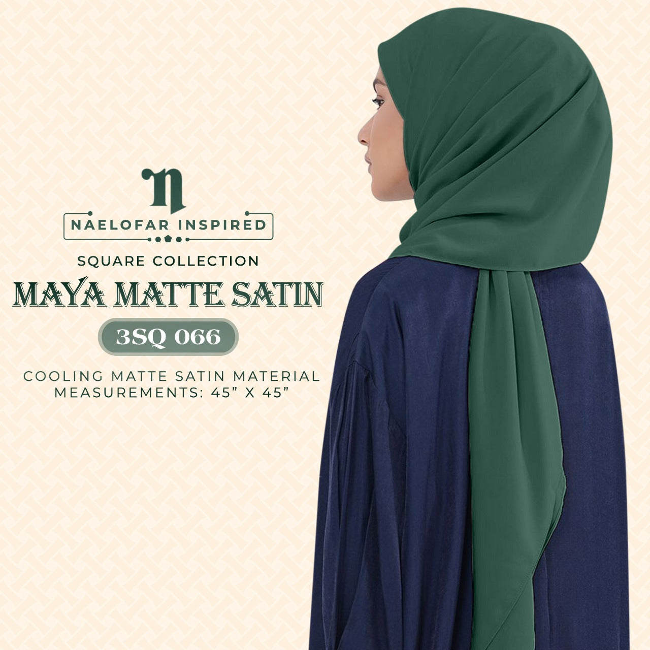 Naelofar Maya Matte Satin Square Collection