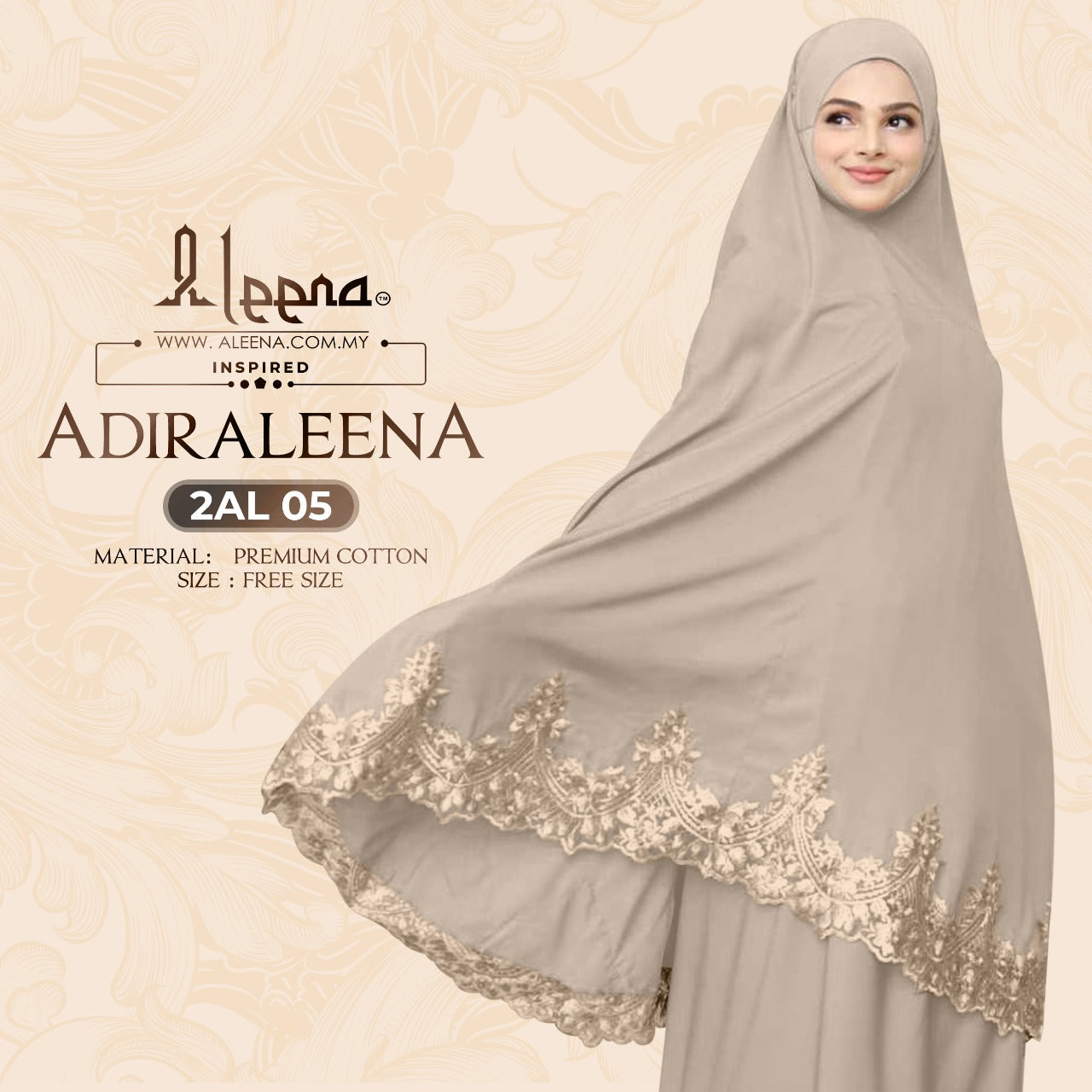 NEW - Aleena Telekung Aidraleena Limited Edition Collection - Free Woven Bag RM52