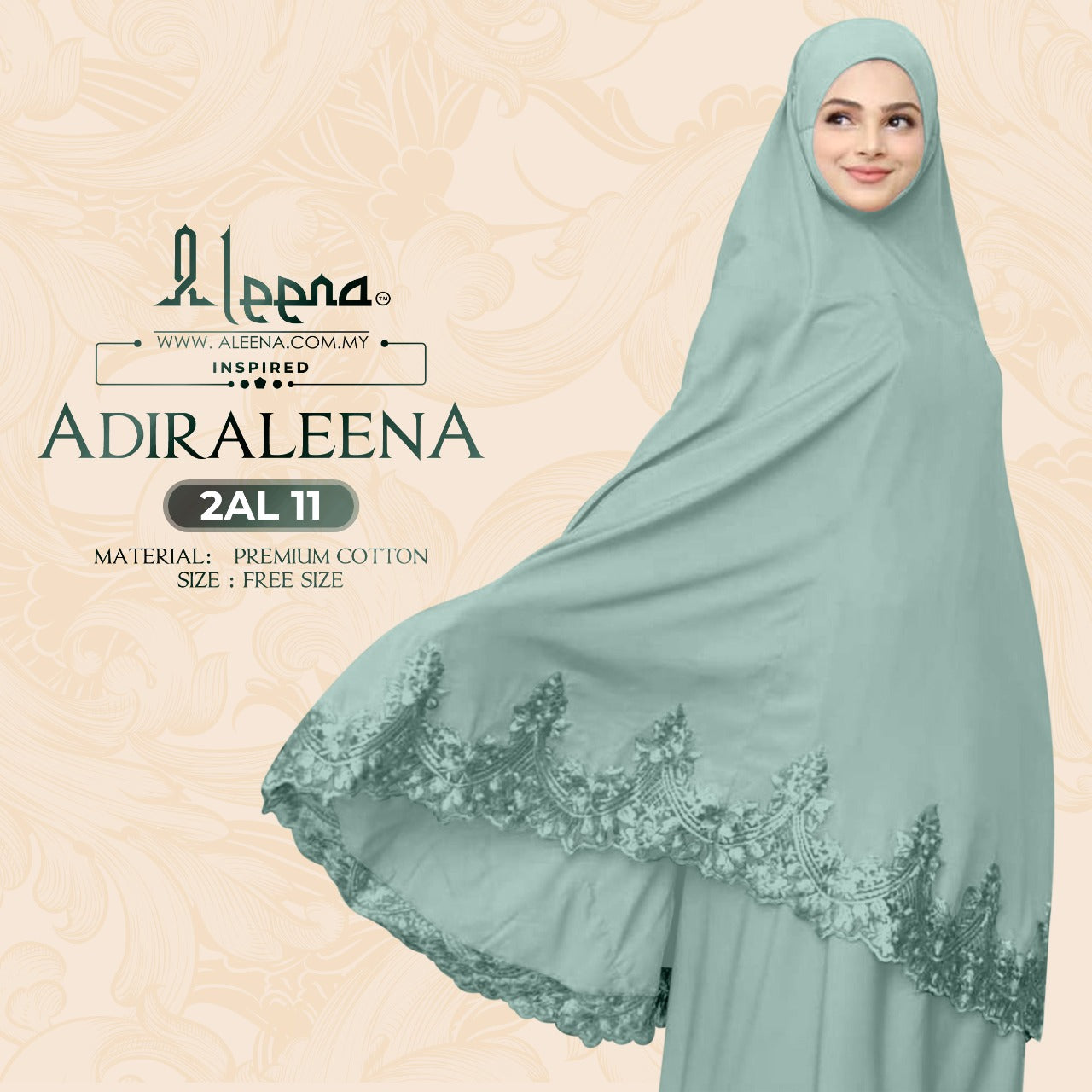 NEW - Aleena Telekung Aidraleena Limited Edition Collection - Free Woven Bag RM52