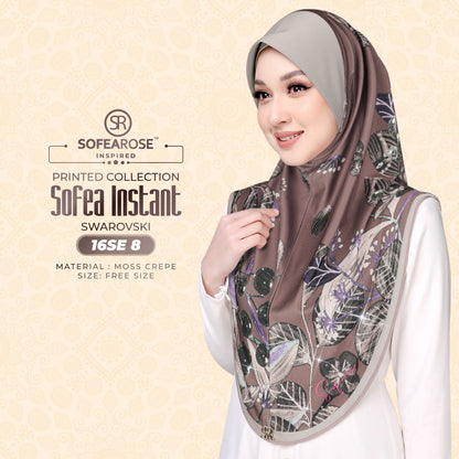 Sofea Rose Printed Swarovski Instant Sarung