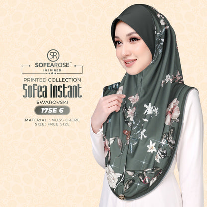 Sofea Rose Printed Swarovski Instant Sarung