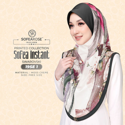 Sofea Rose Printed Swarovski Instant Sarung