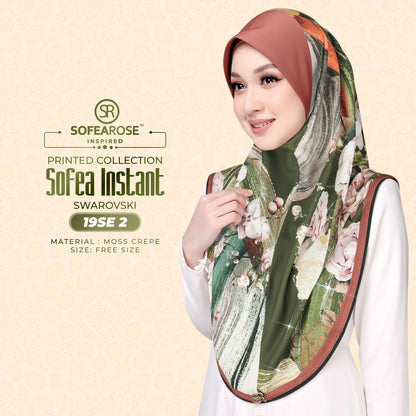 Sofea Rose Printed Swarovski Instant Sarung