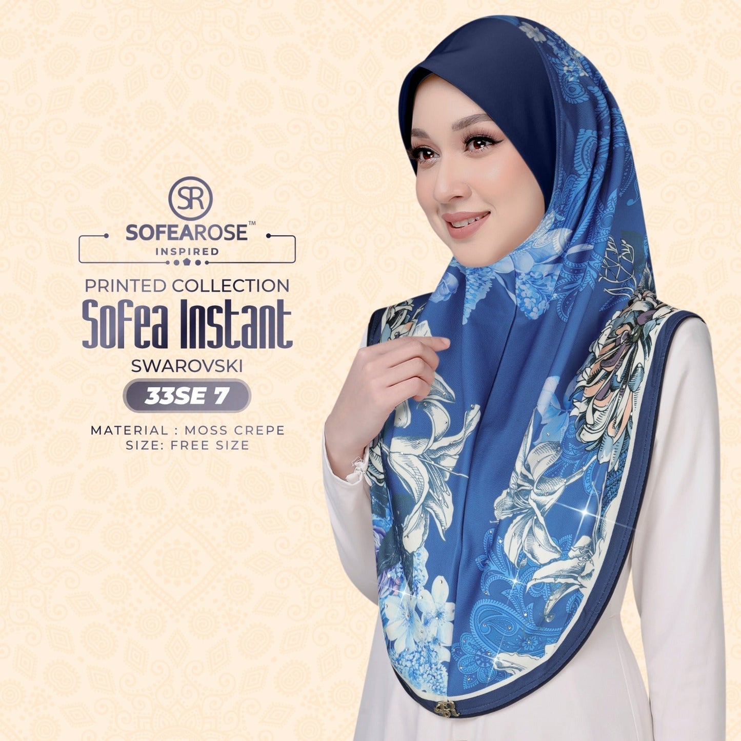 Sofea Rose Printed Swarovski Instant Sarung Collection