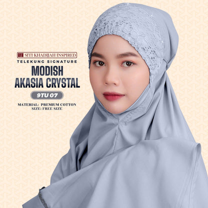 Telekung Siti Khadijah Inspired Modish Akasia Crystal Collection - Free Wovenbag