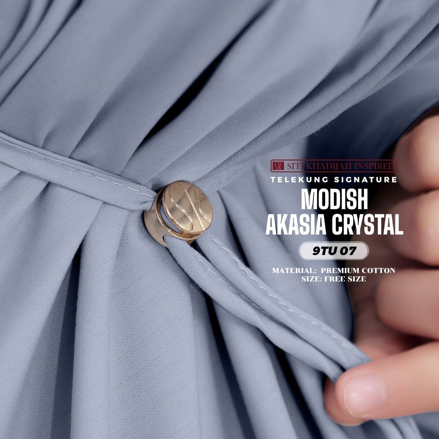 Telekung Siti Khadijah Inspired Modish Akasia Crystal Collection - Free Wovenbag