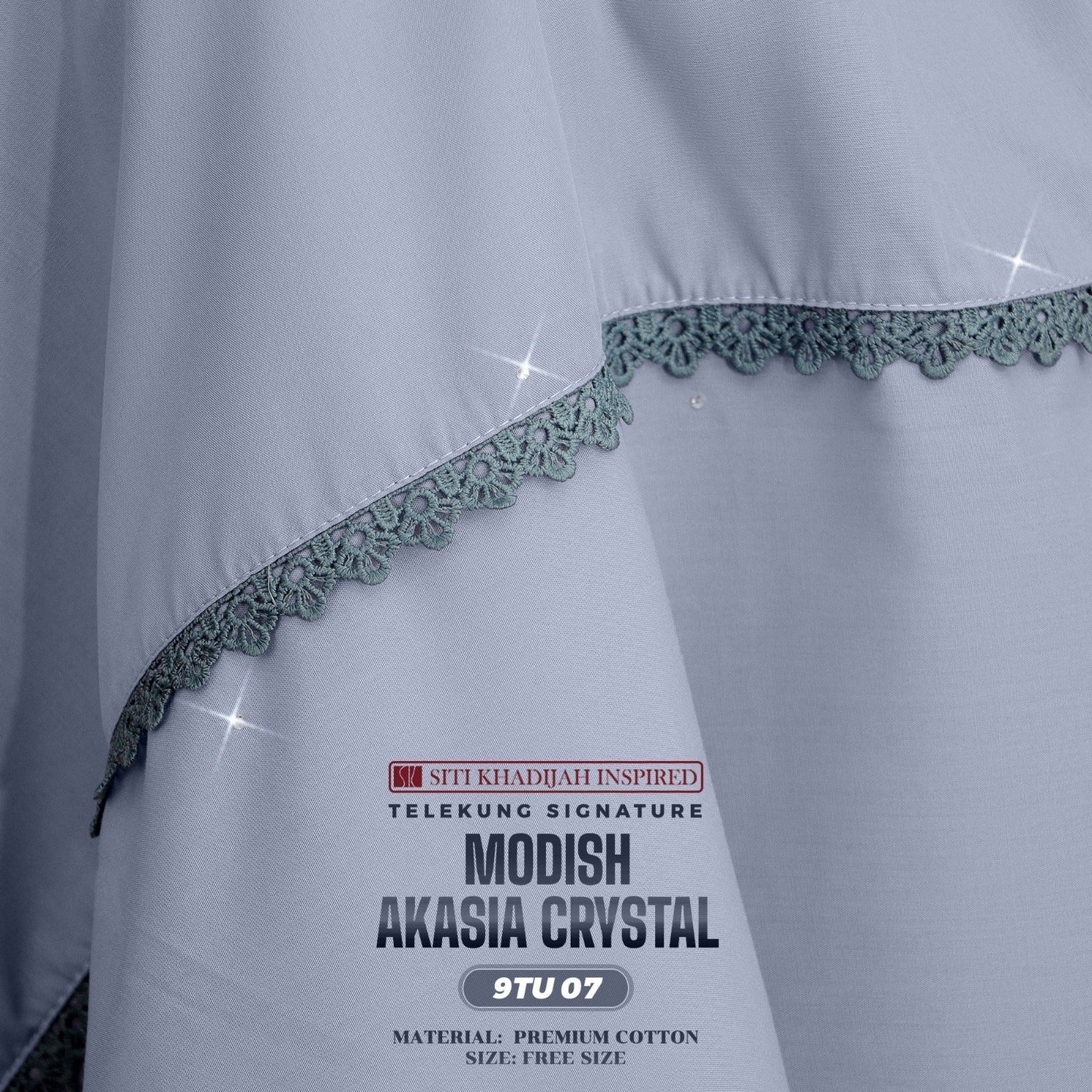 Telekung Siti Khadijah Inspired Modish Akasia Crystal Collection - Free Wovenbag