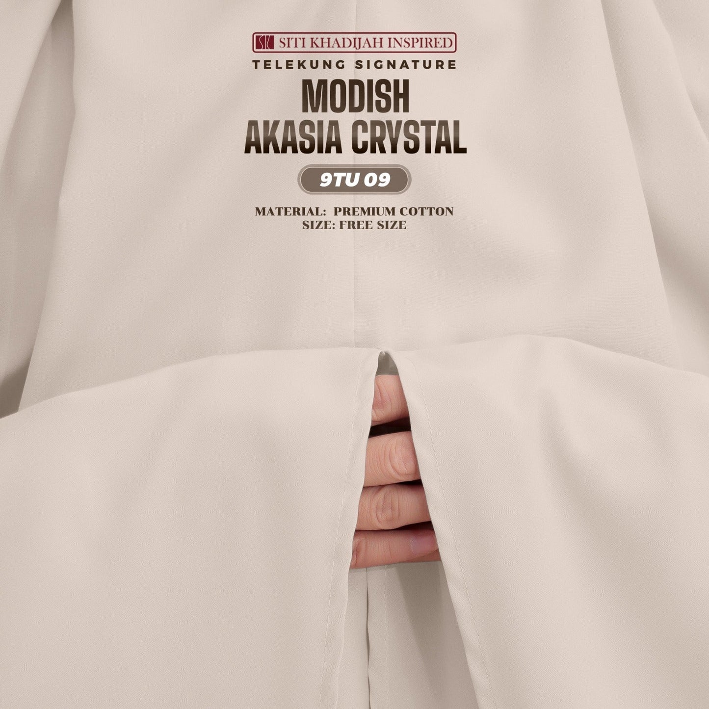 Telekung Siti Khadijah Inspired Modish Akasia Crystal Collection - Free Wovenbag