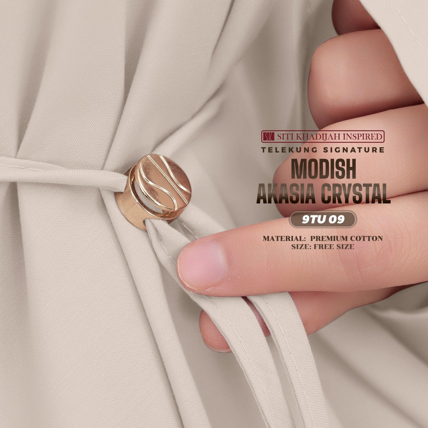 Telekung Siti Khadijah Inspired Modish Akasia Crystal Collection - Free Wovenbag