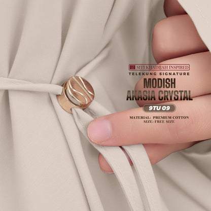 Telekung Siti Khadijah Inspired Modish Akasia Crystal Collection - Free Wovenbag