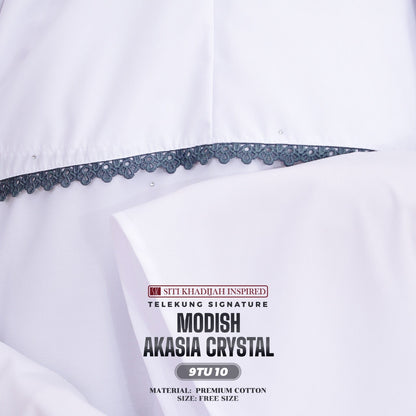 Telekung Siti Khadijah Inspired Modish Akasia Crystal Collection - Free Wovenbag