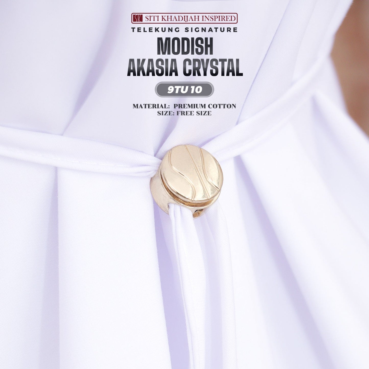 Telekung Siti Khadijah Inspired Modish Akasia Crystal Collection - Free Wovenbag