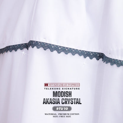 Telekung Siti Khadijah Inspired Modish Akasia Crystal Collection - Free Wovenbag