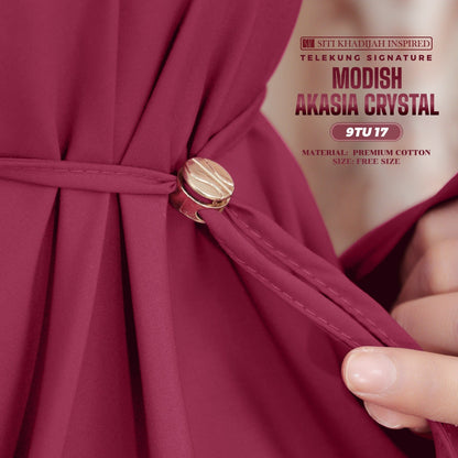 Telekung Siti Khadijah Inspired Modish Akasia Crystal Collection - Free Wovenbag