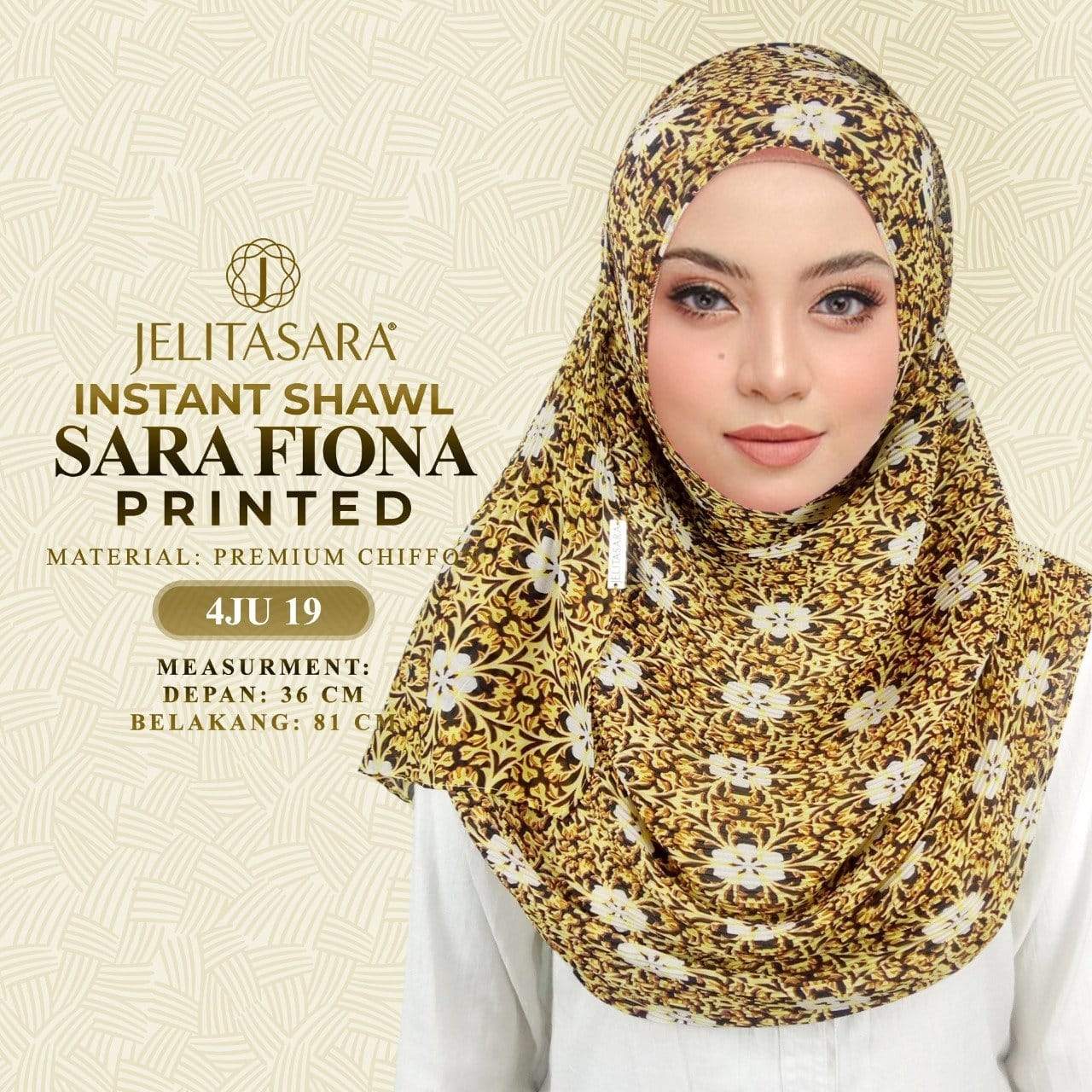 Jelitasara Sara Fiona Printed - Pleated Instant Collection RM12